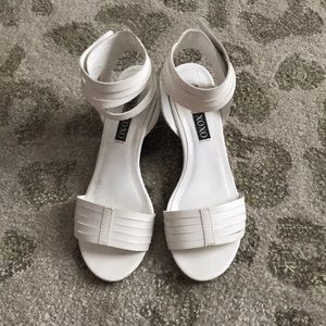 XOXO Shania White Wedge Sandals